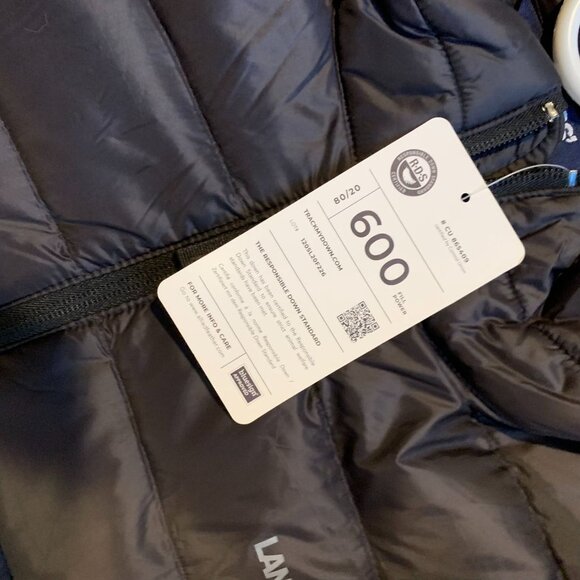 NWT Lands' End Men's Down Puffer Winter Jacket Size XXL 600 Black - Picture 9 of 13